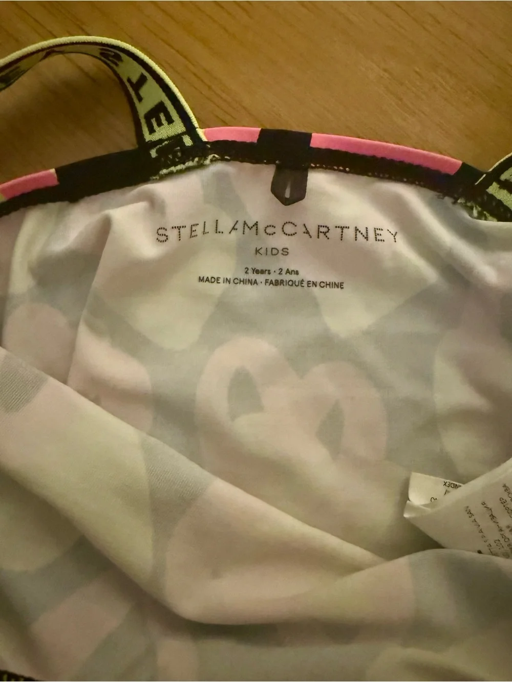 Stella McCartney Kids Black Neon Pink & Lime Heart Swim One-Piece
